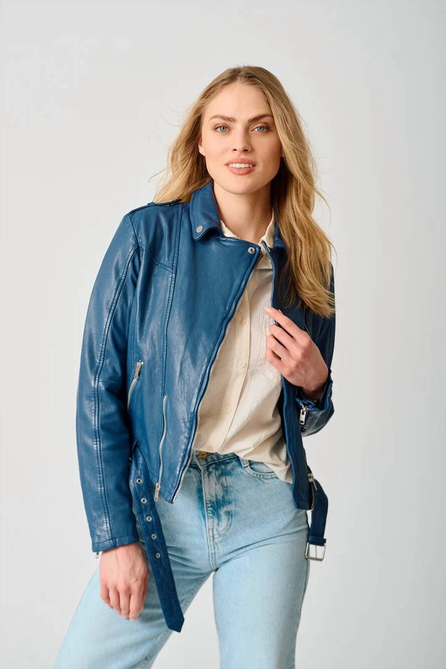 NEW MAURITIUS wild 2 rf leather jacket in indigo